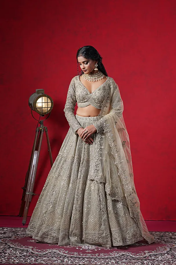Beige Pista Net – Timeless Couture Majesty