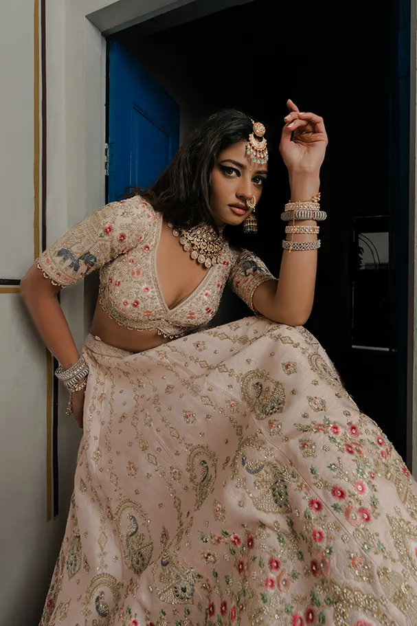 Blush Pink Silk – Handcrafted Opulence