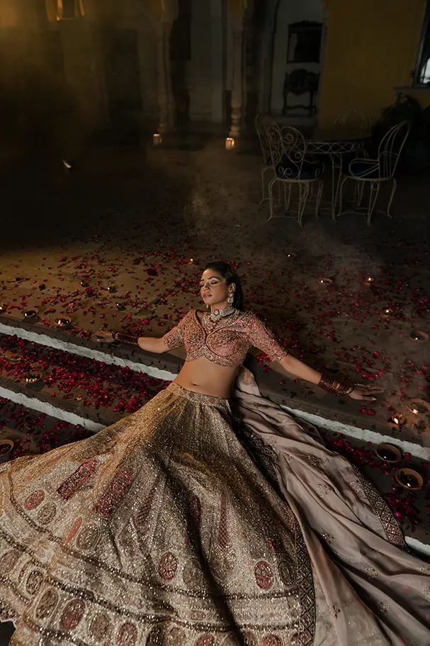 Caramel and Gajri Silk – Handcrafted Opulence
