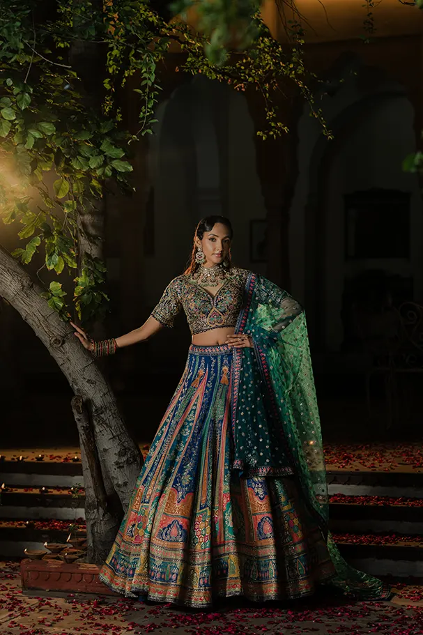Teal Blue Silk - Regal Woven Heritage - Image 2