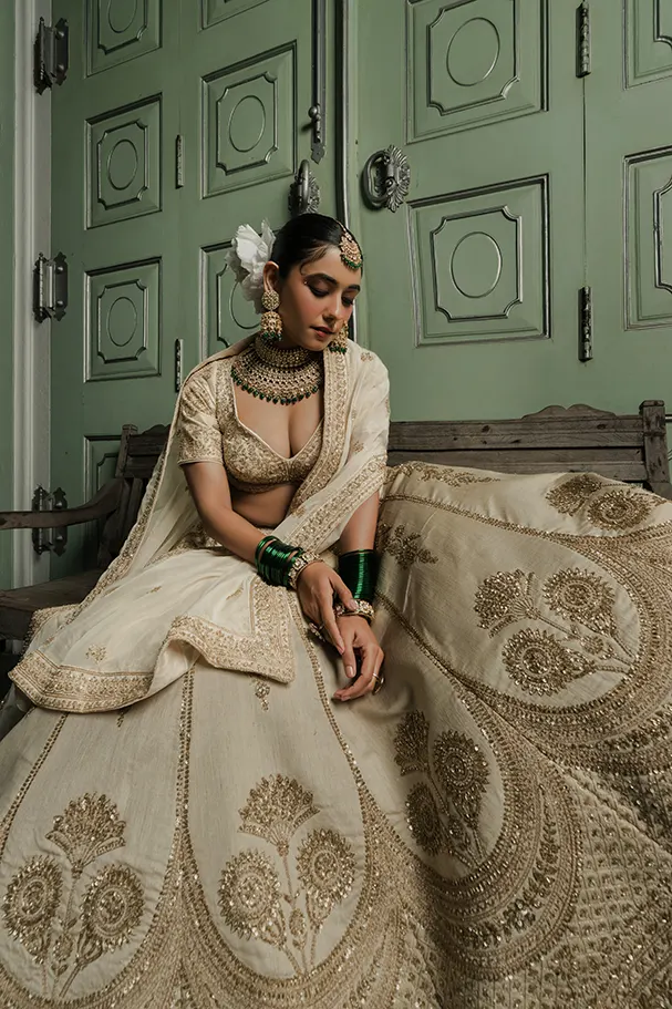 Beige Silk – Handcrafted Opulence