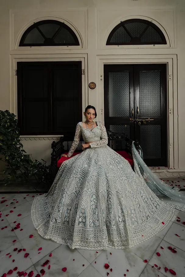Powder Blue Net - Timeless Couture Majesty - Image 2