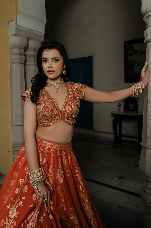 Burnt Orange Silk – Regal Woven Heritage
