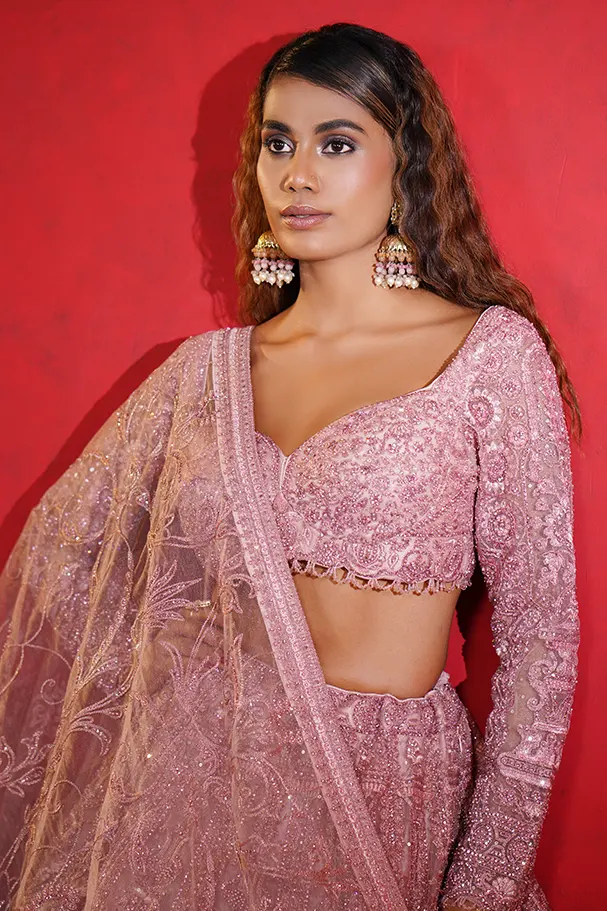 Dark Peach Net – Timeless Couture Majesty