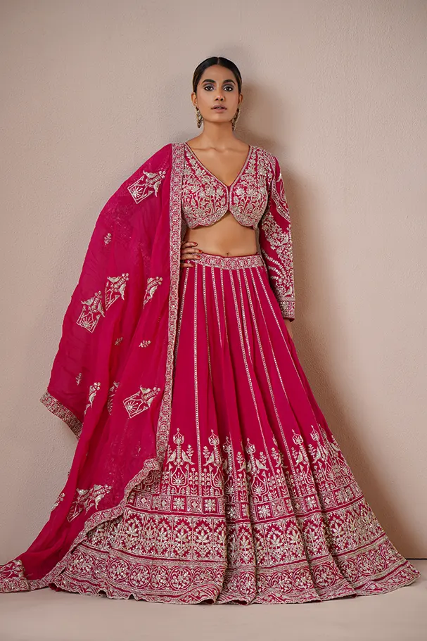 Hot Pink Georgette – Timeless Couture Majesty